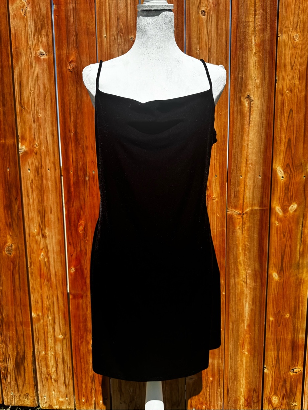 Nuit Black Velvet Dress with Delicate Straps